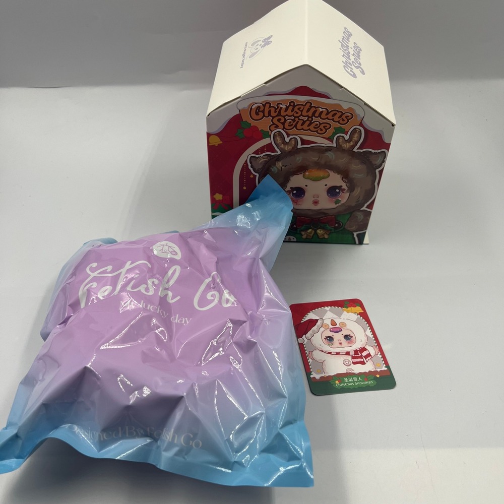 Feish Go Christmas Series Christmas Snowman Plush Doll Blind Box Confirmed Card